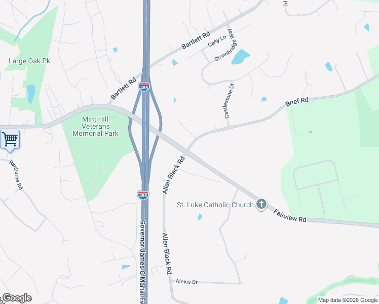 map of restaurants, bars, coffee shops, grocery stores, and more near 8132 Brief Road in Mint Hill