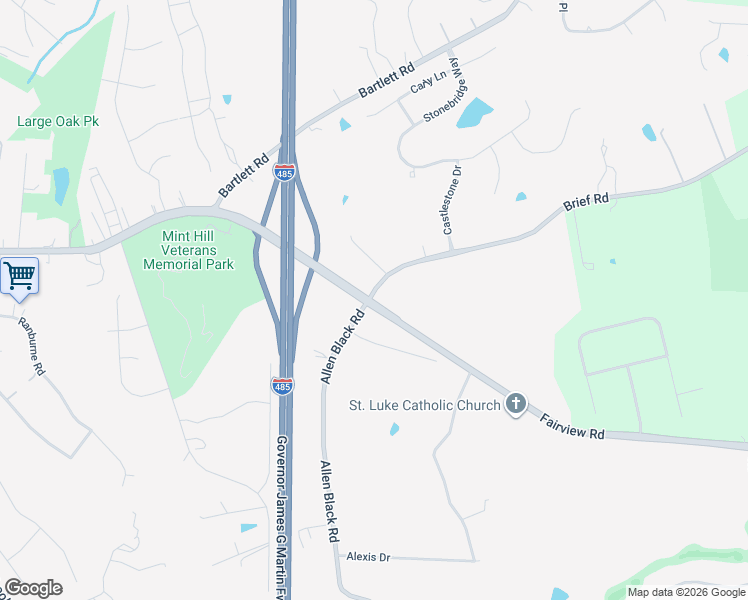 map of restaurants, bars, coffee shops, grocery stores, and more near 8132 Brief Road in Mint Hill