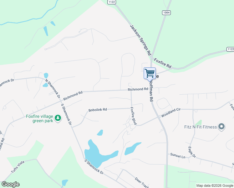 map of restaurants, bars, coffee shops, grocery stores, and more near 24 Richmond Road in Foxfire