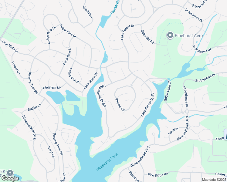 map of restaurants, bars, coffee shops, grocery stores, and more near 235 Pinyon Circle in Pinehurst