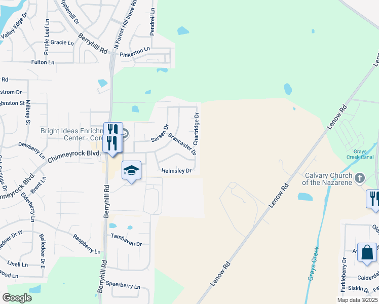 map of restaurants, bars, coffee shops, grocery stores, and more near 9395 Brancaster Drive in Shelby County
