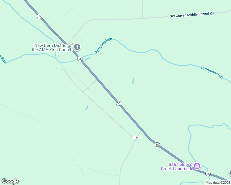 map of restaurants, bars, coffee shops, grocery stores, and more near 2680 North Carolina 55 in New Bern