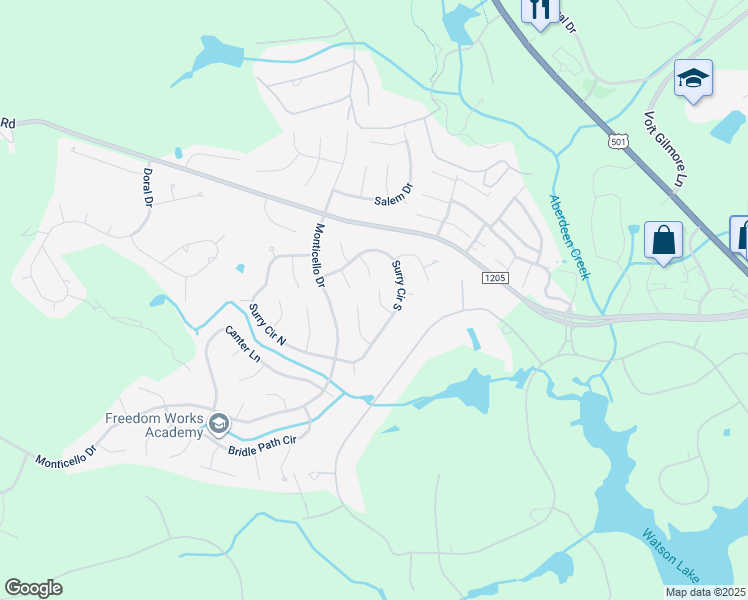 map of restaurants, bars, coffee shops, grocery stores, and more near 9 Stallion Pl in Pinehurst