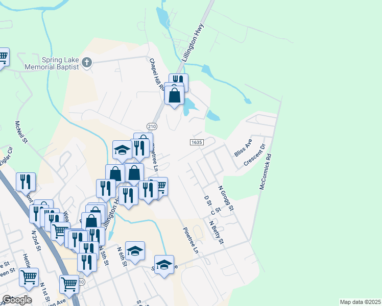 map of restaurants, bars, coffee shops, grocery stores, and more near in Spring Lake