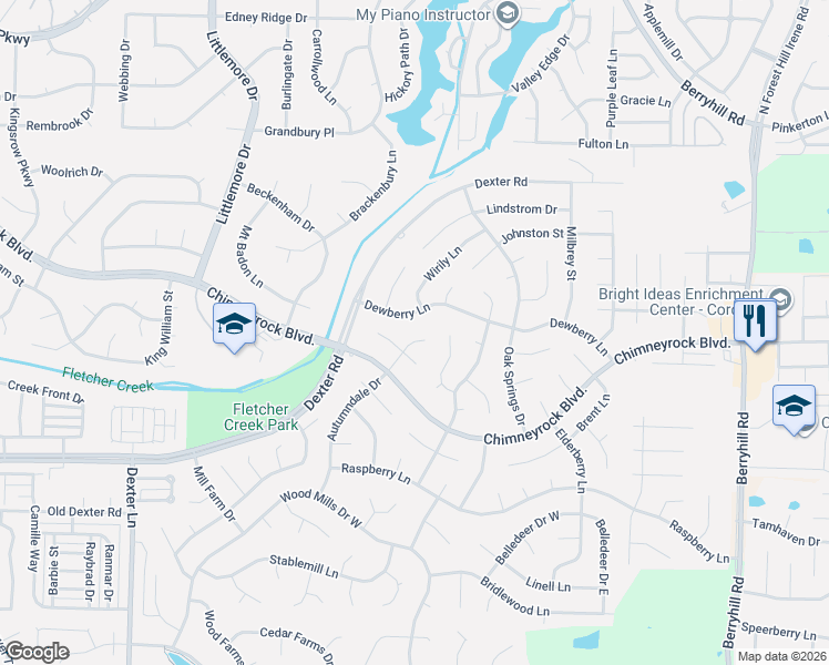 map of restaurants, bars, coffee shops, grocery stores, and more near 8827 Dewberry Lane in Memphis