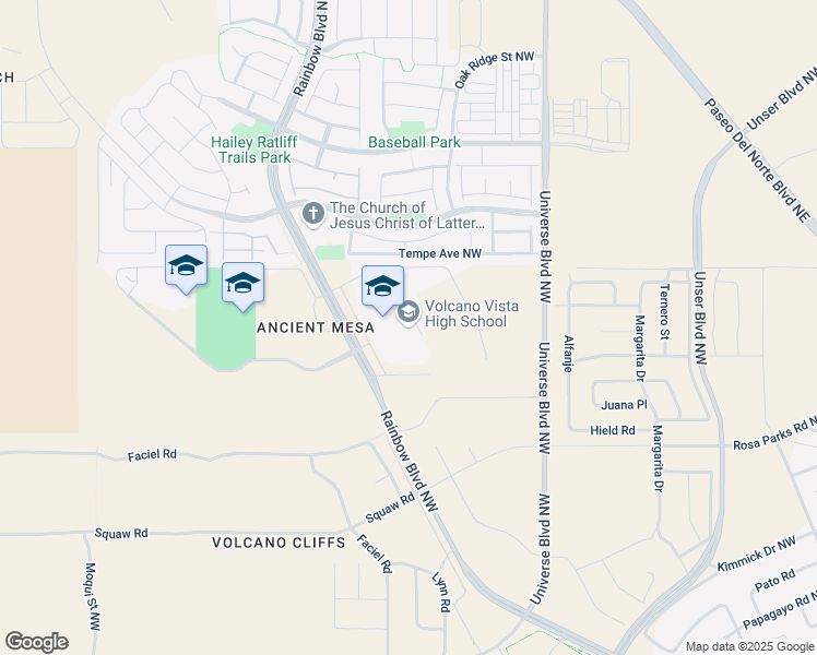 map of restaurants, bars, coffee shops, grocery stores, and more near 8100 Rainbow Boulevard Northwest in Albuquerque