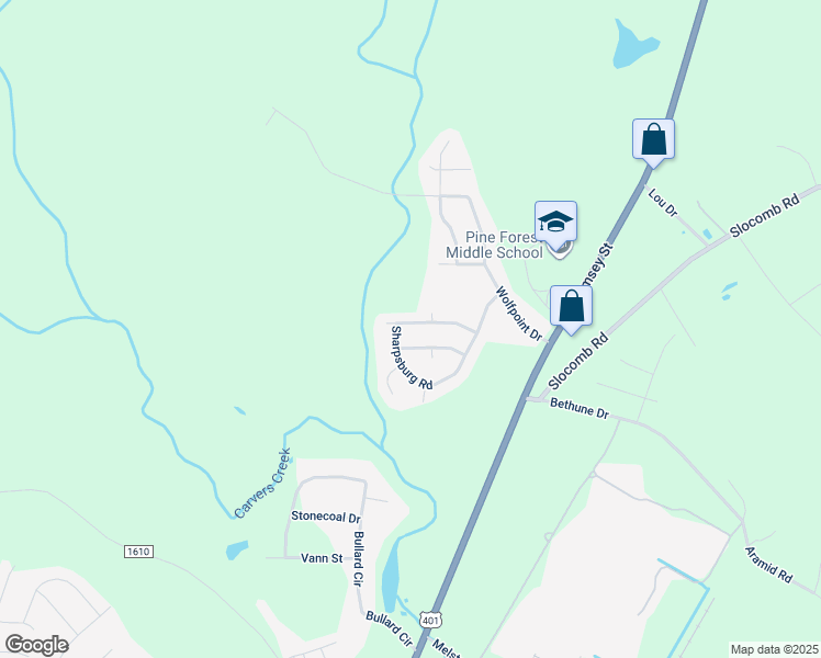 map of restaurants, bars, coffee shops, grocery stores, and more near 313 Beaconfield Drive in Fayetteville