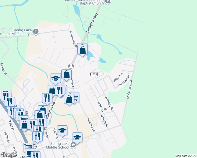 map of restaurants, bars, coffee shops, grocery stores, and more near 1403 Morrison Avenue in Spring Lake