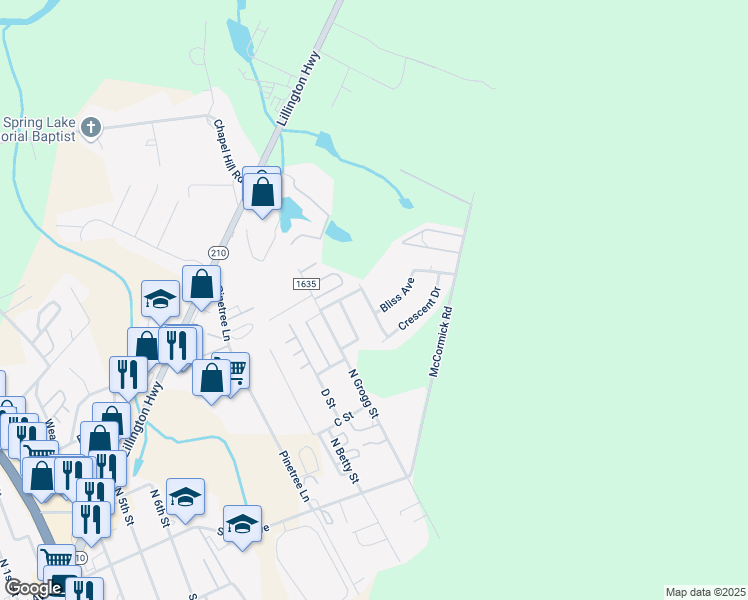 map of restaurants, bars, coffee shops, grocery stores, and more near 312 Cedarwood Street in Spring Lake