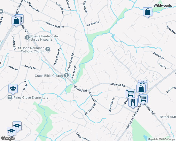 map of restaurants, bars, coffee shops, grocery stores, and more near 3830 Ashley Hall Drive in Charlotte