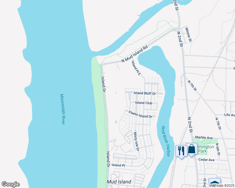 map of restaurants, bars, coffee shops, grocery stores, and more near 1307 Armand Drive in Memphis