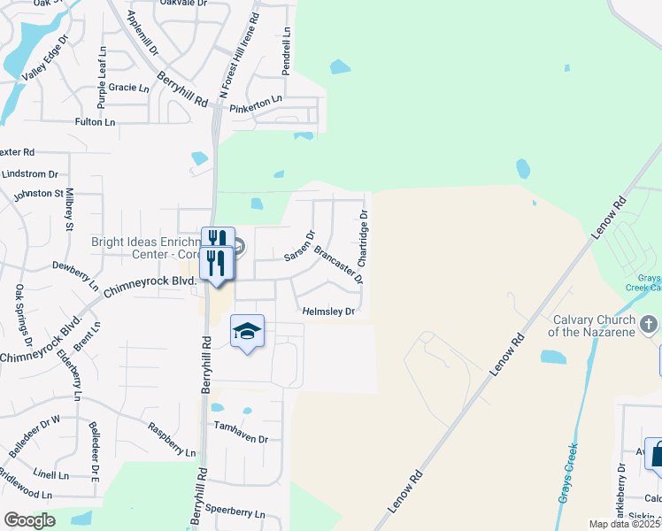 map of restaurants, bars, coffee shops, grocery stores, and more near 9369 Brancaster Drive in Shelby County