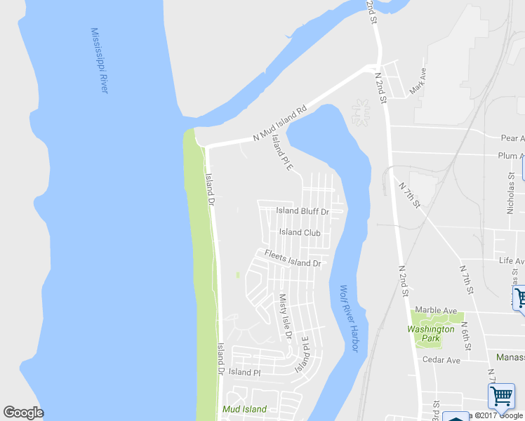 map of restaurants, bars, coffee shops, grocery stores, and more near 1393 Island Shore Drive in Memphis