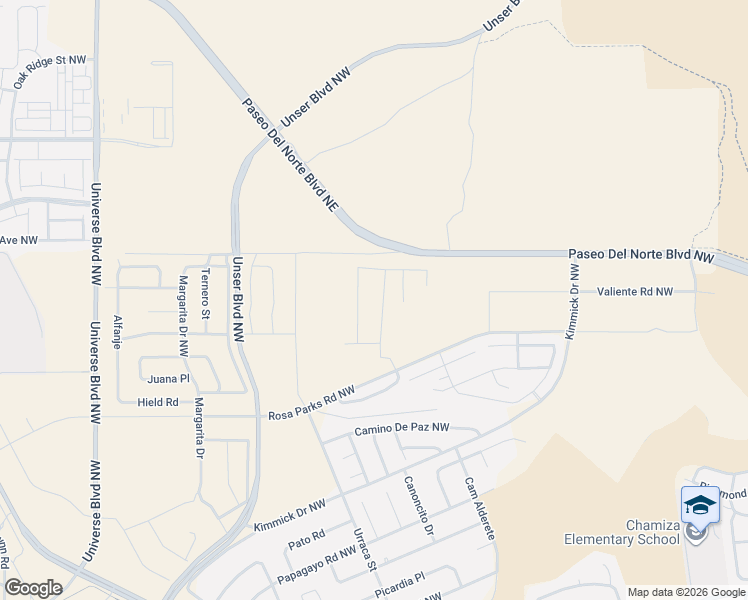 map of restaurants, bars, coffee shops, grocery stores, and more near Encanada Avenue Northwest in Albuquerque