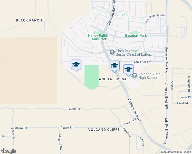 map of restaurants, bars, coffee shops, grocery stores, and more near 8111 Rainbow Boulevard Northwest in Albuquerque