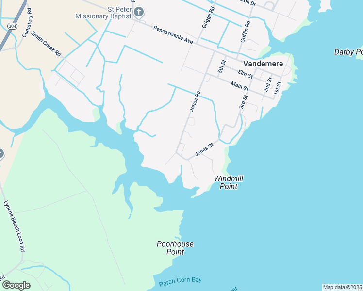 map of restaurants, bars, coffee shops, grocery stores, and more near 501 Jones Road in Vandemere
