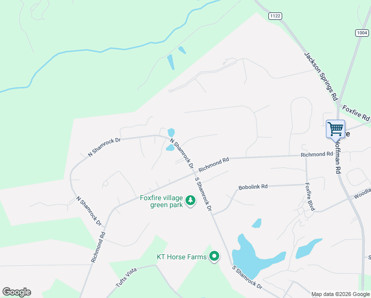 map of restaurants, bars, coffee shops, grocery stores, and more near 1 Pine Valley Circle in Jackson Springs