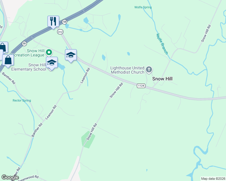 map of restaurants, bars, coffee shops, grocery stores, and more near 9005 Snow Hill Road in Ooltewah