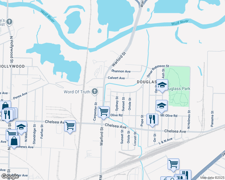 map of restaurants, bars, coffee shops, grocery stores, and more near 1668 Lake Grove Street in Memphis