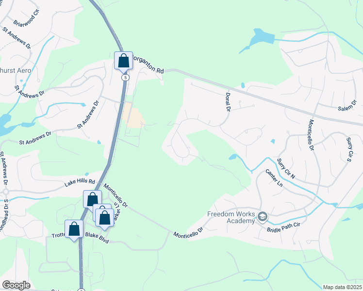 map of restaurants, bars, coffee shops, grocery stores, and more near 45 Rockland Lane in Pinehurst