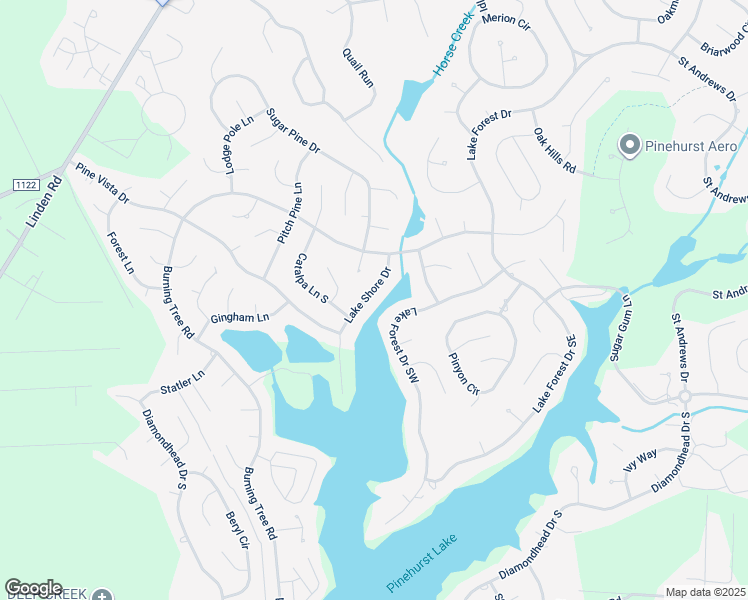 map of restaurants, bars, coffee shops, grocery stores, and more near 70 Lake Shore Drive in Pinehurst