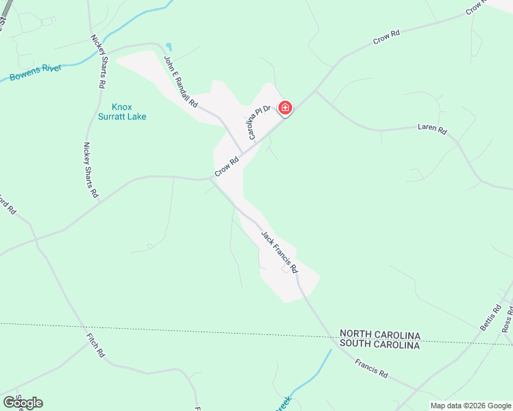 map of restaurants, bars, coffee shops, grocery stores, and more near 323 Jack Francis Road in Shelby