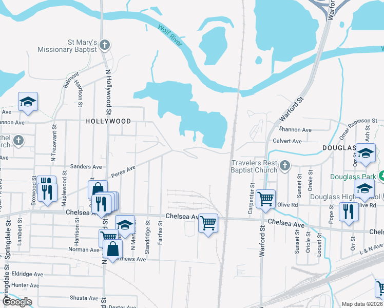 map of restaurants, bars, coffee shops, grocery stores, and more near in Memphis
