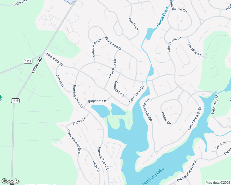 map of restaurants, bars, coffee shops, grocery stores, and more near 150 Pitch Pine Lane in Pinehurst