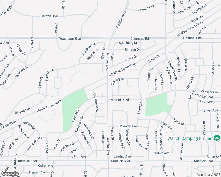 map of restaurants, bars, coffee shops, grocery stores, and more near 21000 Hacienda Boulevard in California City