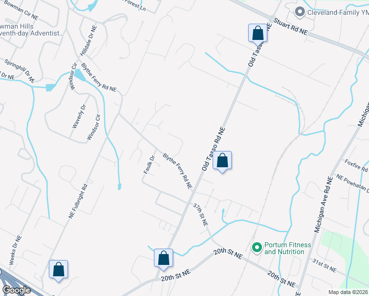 map of restaurants, bars, coffee shops, grocery stores, and more near 1301-1399 Unity Dr NE in Cleveland