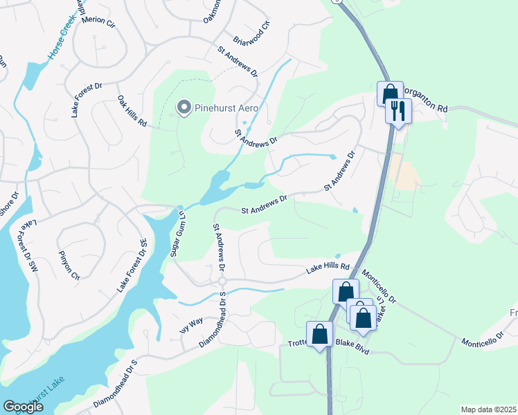 map of restaurants, bars, coffee shops, grocery stores, and more near 1031-1175 Saint Andrews Drive in Pinehurst