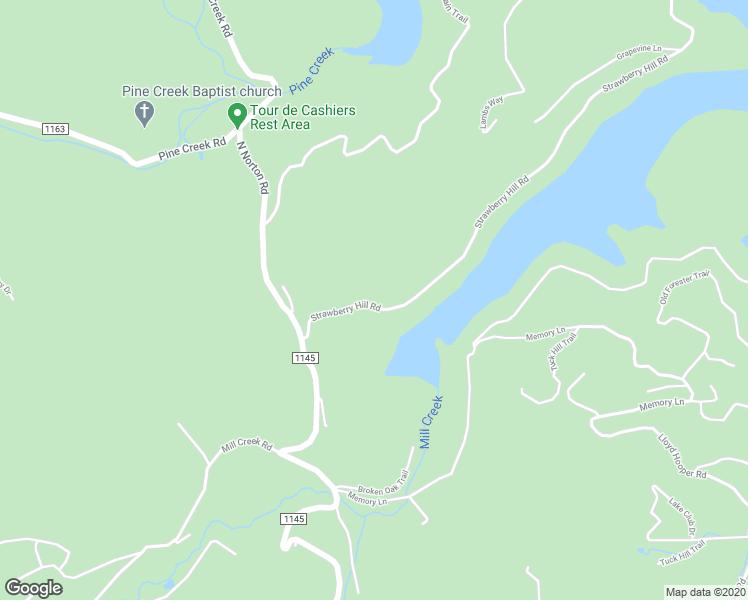 map of restaurants, bars, coffee shops, grocery stores, and more near 193 Strawberry Hill Road in Cullowhee