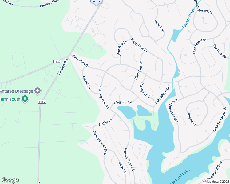map of restaurants, bars, coffee shops, grocery stores, and more near 16 Cedar Lane in Pinehurst