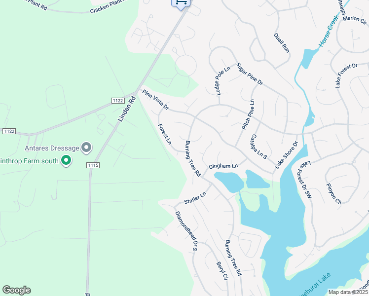 map of restaurants, bars, coffee shops, grocery stores, and more near 208 Forest Lane in Pinehurst
