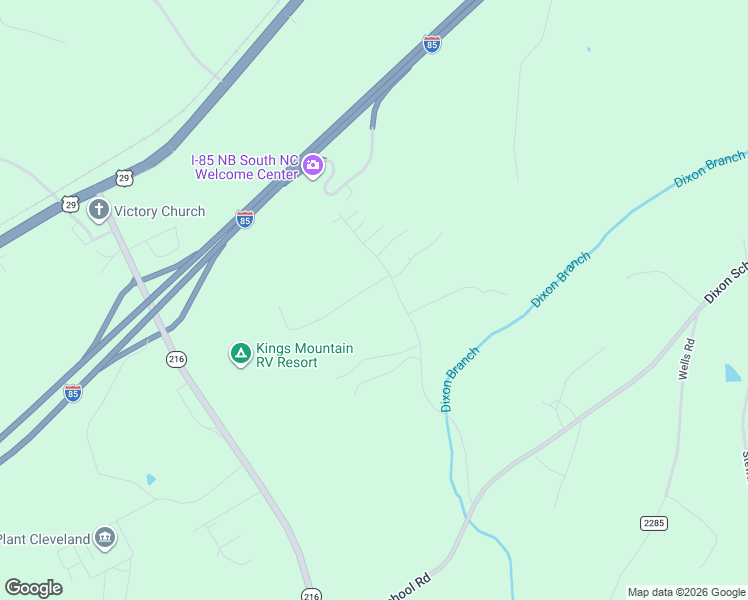 map of restaurants, bars, coffee shops, grocery stores, and more near 101-125 King Forest Drive in Kings Mountain