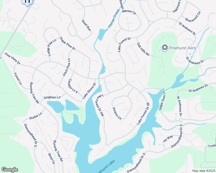 map of restaurants, bars, coffee shops, grocery stores, and more near 6 Chestnut Court in Seven Lakes