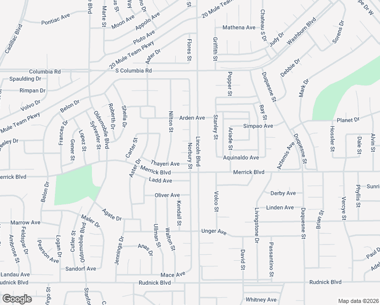 map of restaurants, bars, coffee shops, grocery stores, and more near Norbury Street in California City