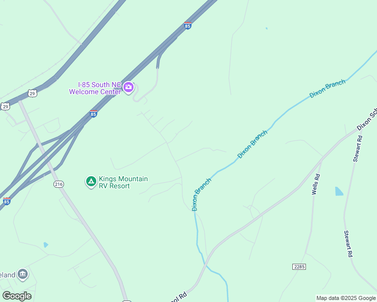map of restaurants, bars, coffee shops, grocery stores, and more near 107 Peak Drive in Kings Mountain
