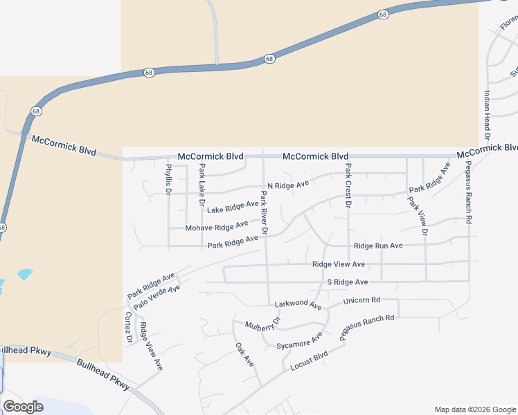 map of restaurants, bars, coffee shops, grocery stores, and more near 2494 Lake Ridge Avenue in Bullhead City