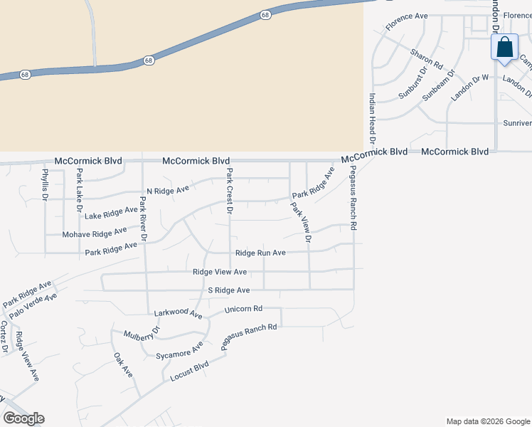 map of restaurants, bars, coffee shops, grocery stores, and more near 795 Park Ridge Court in Bullhead City