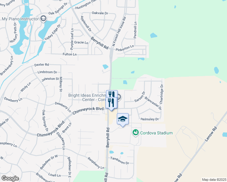 map of restaurants, bars, coffee shops, grocery stores, and more near 9216 Lazzini Cove in Shelby County