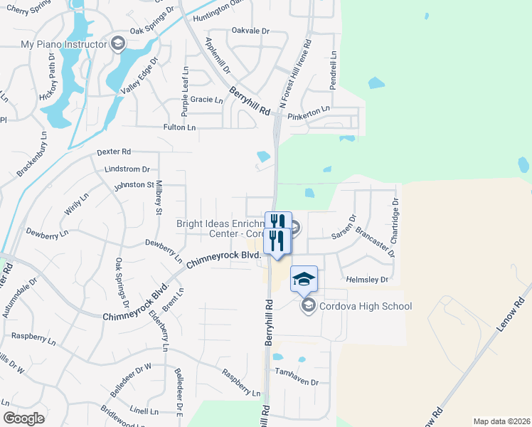 map of restaurants, bars, coffee shops, grocery stores, and more near 1978 3 Pines Cove in Memphis