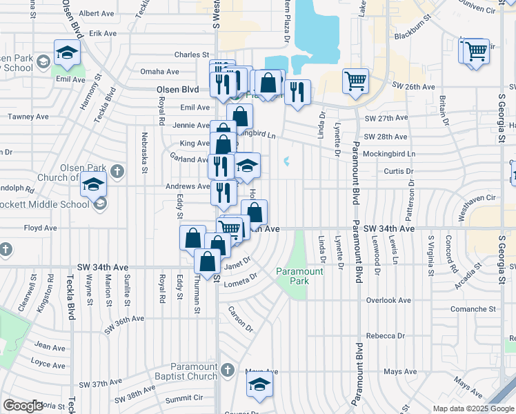 map of restaurants, bars, coffee shops, grocery stores, and more near 3315 Hobbs Rd in Amarillo