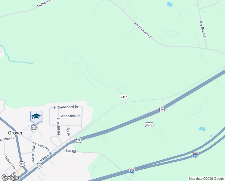 map of restaurants, bars, coffee shops, grocery stores, and more near 113 Hicks Road in Grover