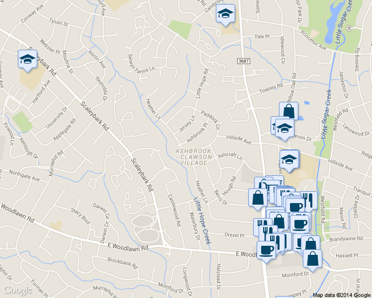 map of restaurants, bars, coffee shops, grocery stores, and more near in Charlotte