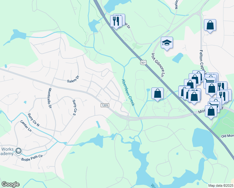 map of restaurants, bars, coffee shops, grocery stores, and more near 35 Whistling Straight Road in Pinehurst