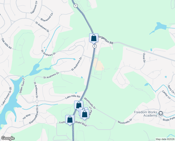 map of restaurants, bars, coffee shops, grocery stores, and more near 411-505 Beulah Hill Road South in Pinehurst