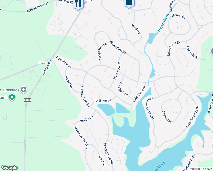 map of restaurants, bars, coffee shops, grocery stores, and more near 255 Pine Vista Dr in Pinehurst
