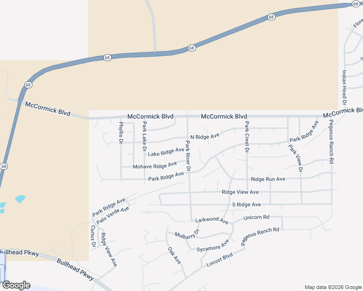 map of restaurants, bars, coffee shops, grocery stores, and more near 2494 Lake Ridge Ave in Bullhead City