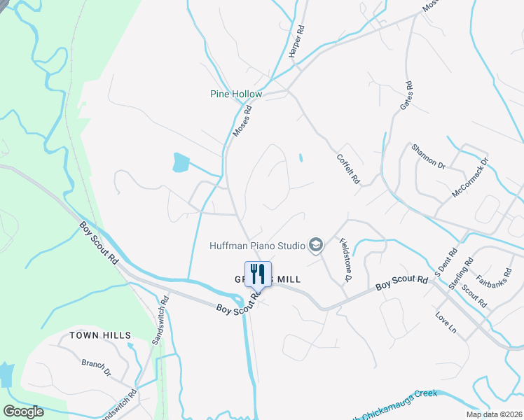 map of restaurants, bars, coffee shops, grocery stores, and more near 7048 Moses Road in Middle Valley